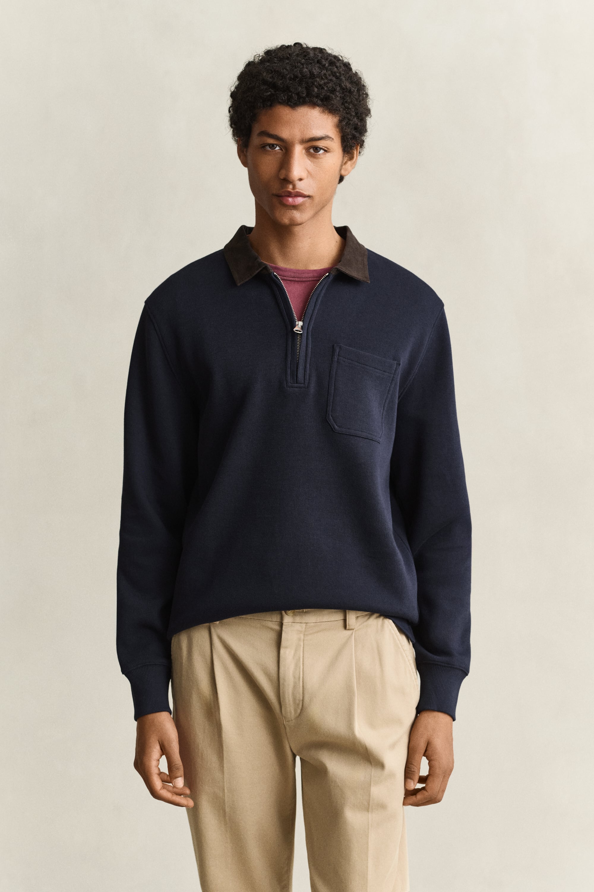 Gant Herren Evening Blau Rugger Mit Reißverschlusskragen (M)