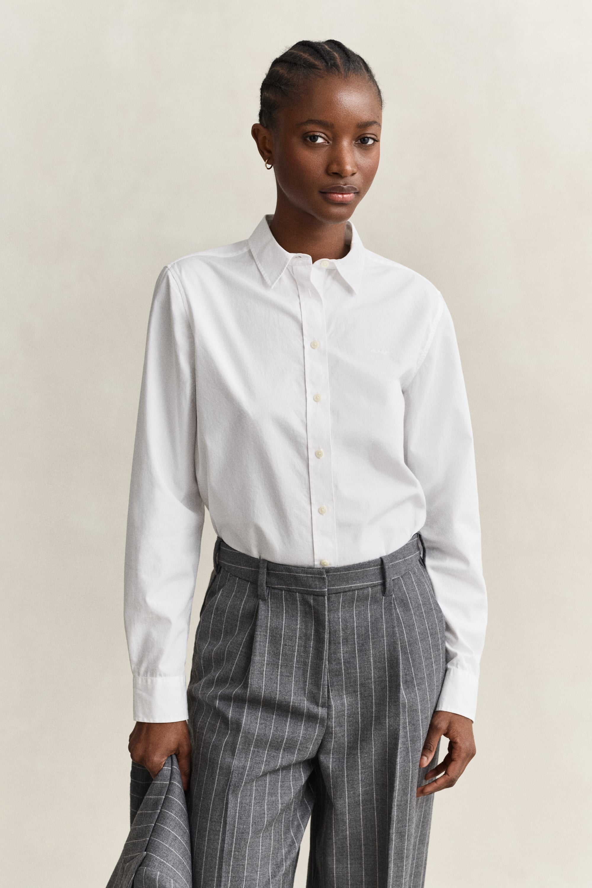 Gant Damen Weiß Für 4300348 Hemd Regular Fit Popeline (40), Lässig, Baumwolle, Langarm - Bild 3