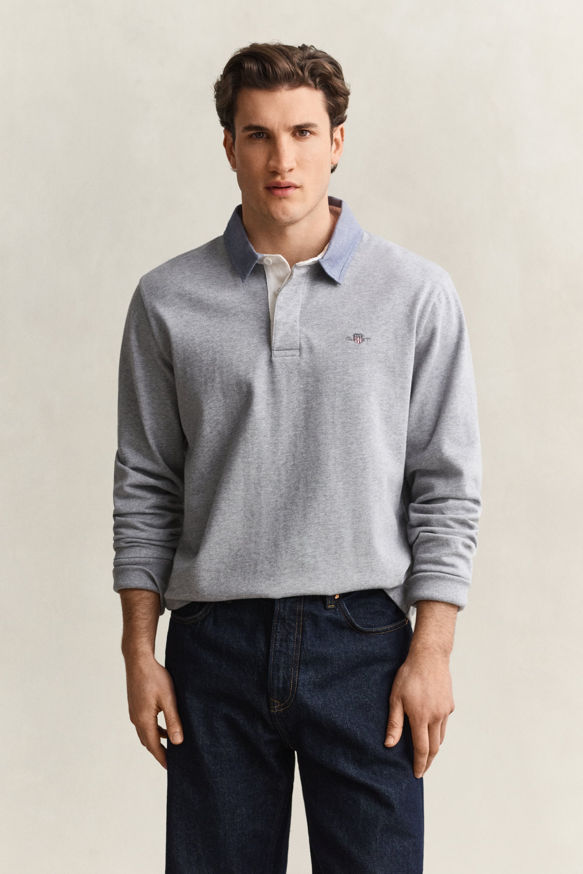 Gant Herren Grau Melange Classic Heavy Rugger (L)