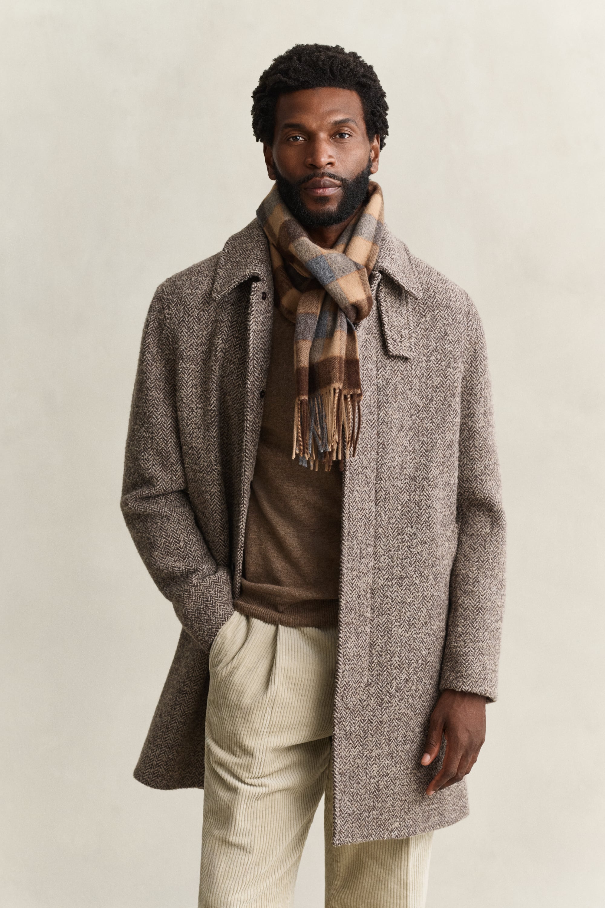 Gant Herren Beige Kurzer Wollmantel - Bild 2