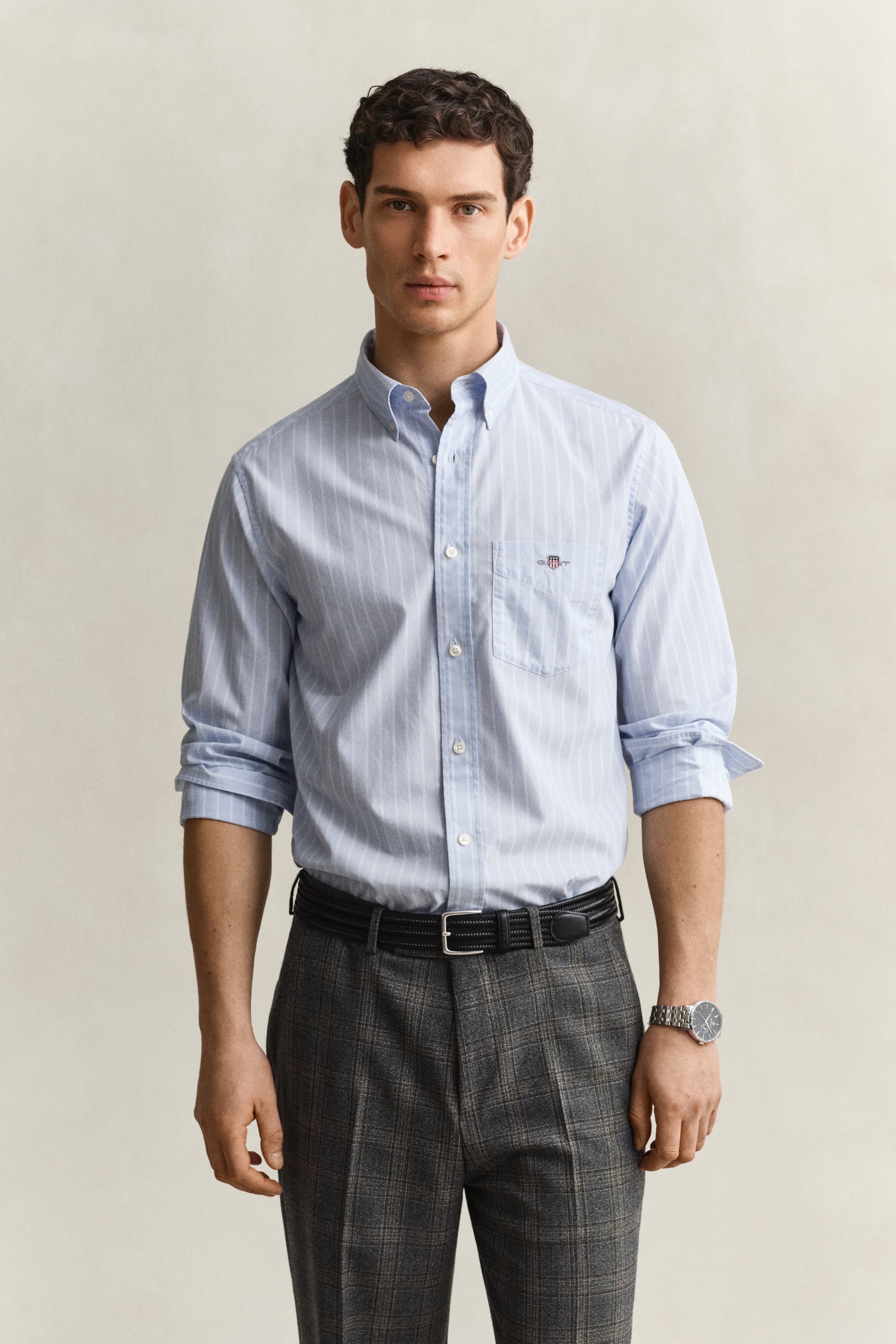 Gant Herren Blau - Classic Popeline-Hemd Mit Streifen - Gr. - L - Bild 4