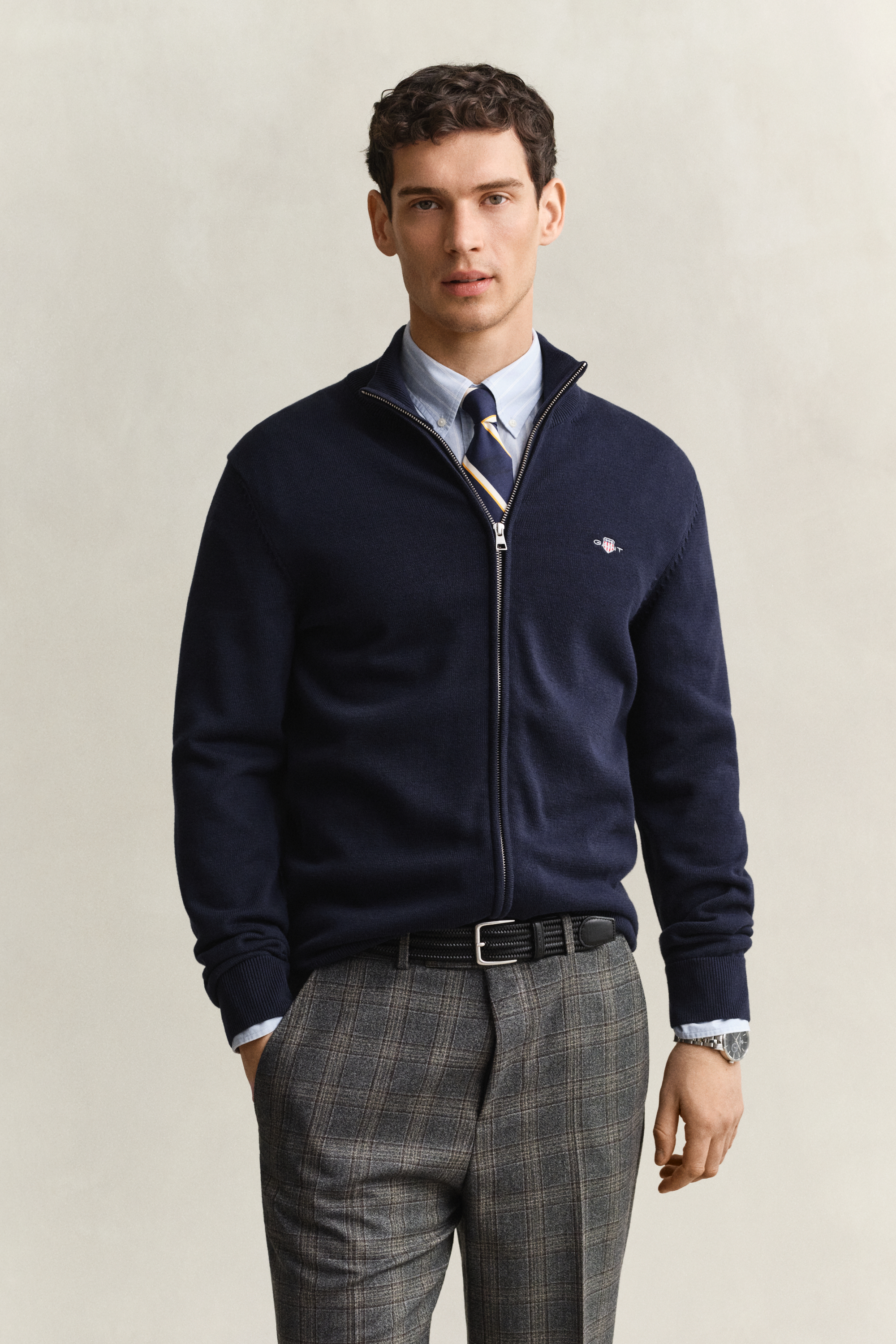 Hemden Gant Herren Evening Blue Regular Fit Cardigan Einfarbig - Bild 7