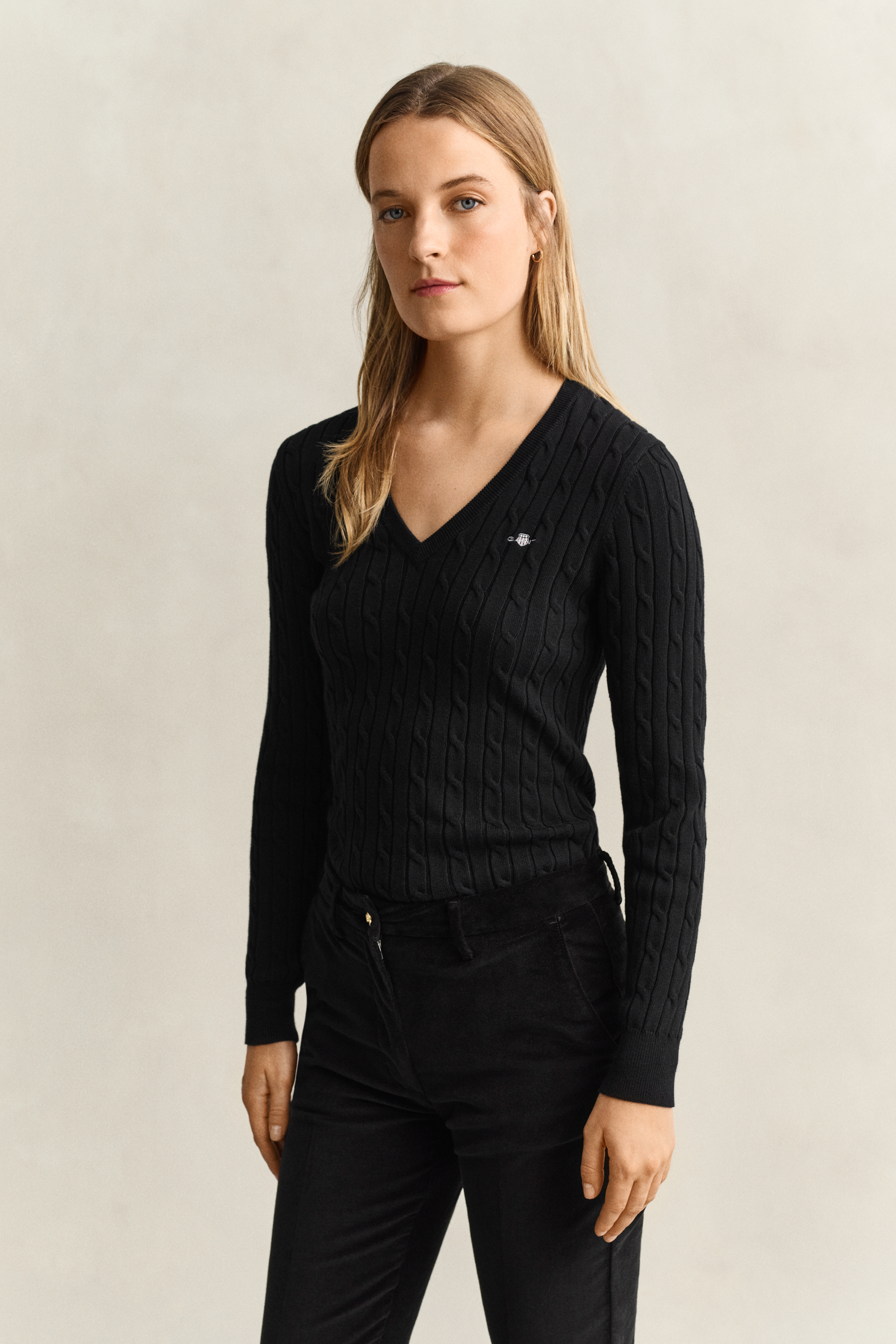 Gant - V-Neck Strickware - Knitwear - Damen - Schwarzk - M - Bild 4