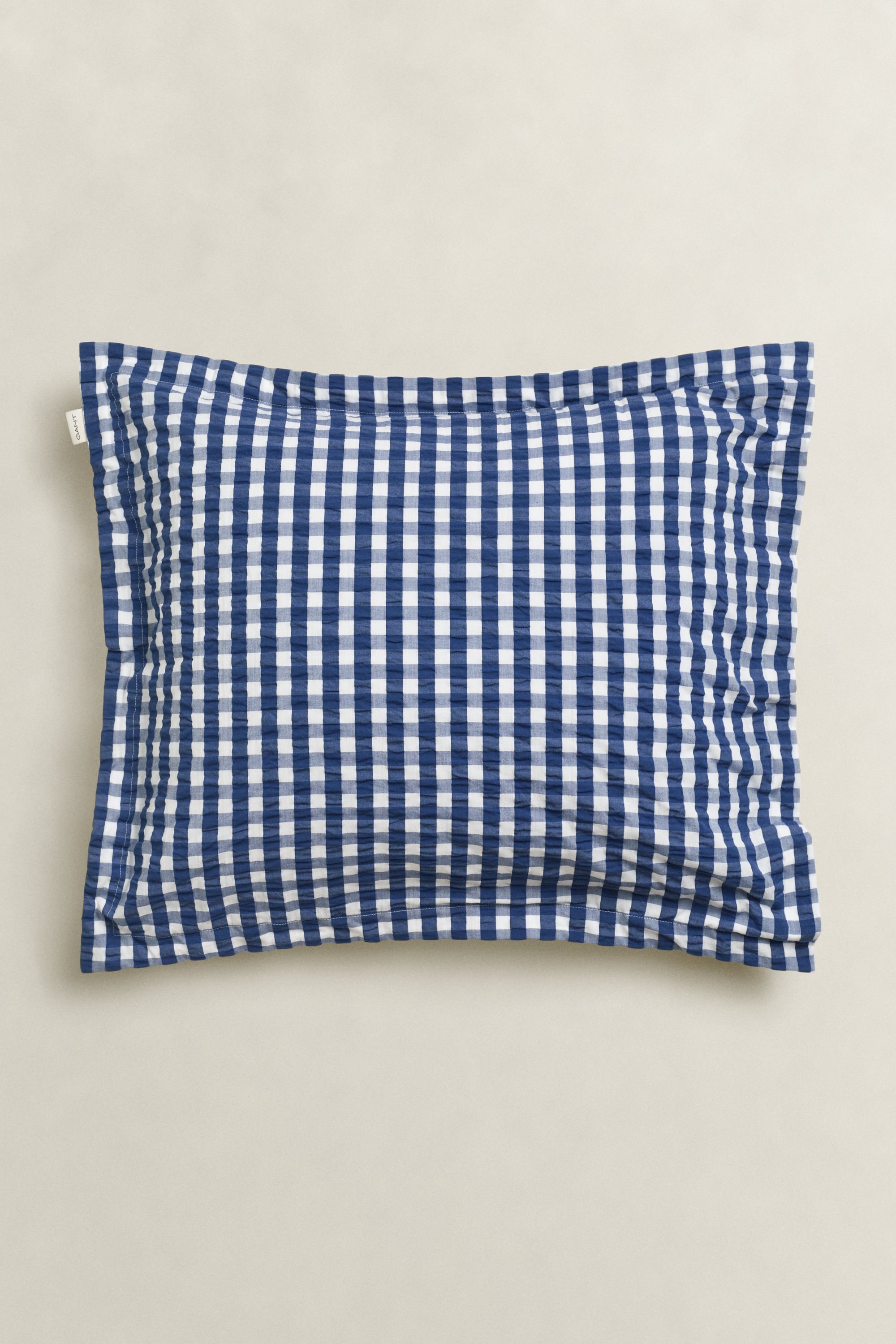 GANT Wohnaccessoires Seersucker Kopfkissenbezug mit Karomuster (50x60) VINTAGE Blau