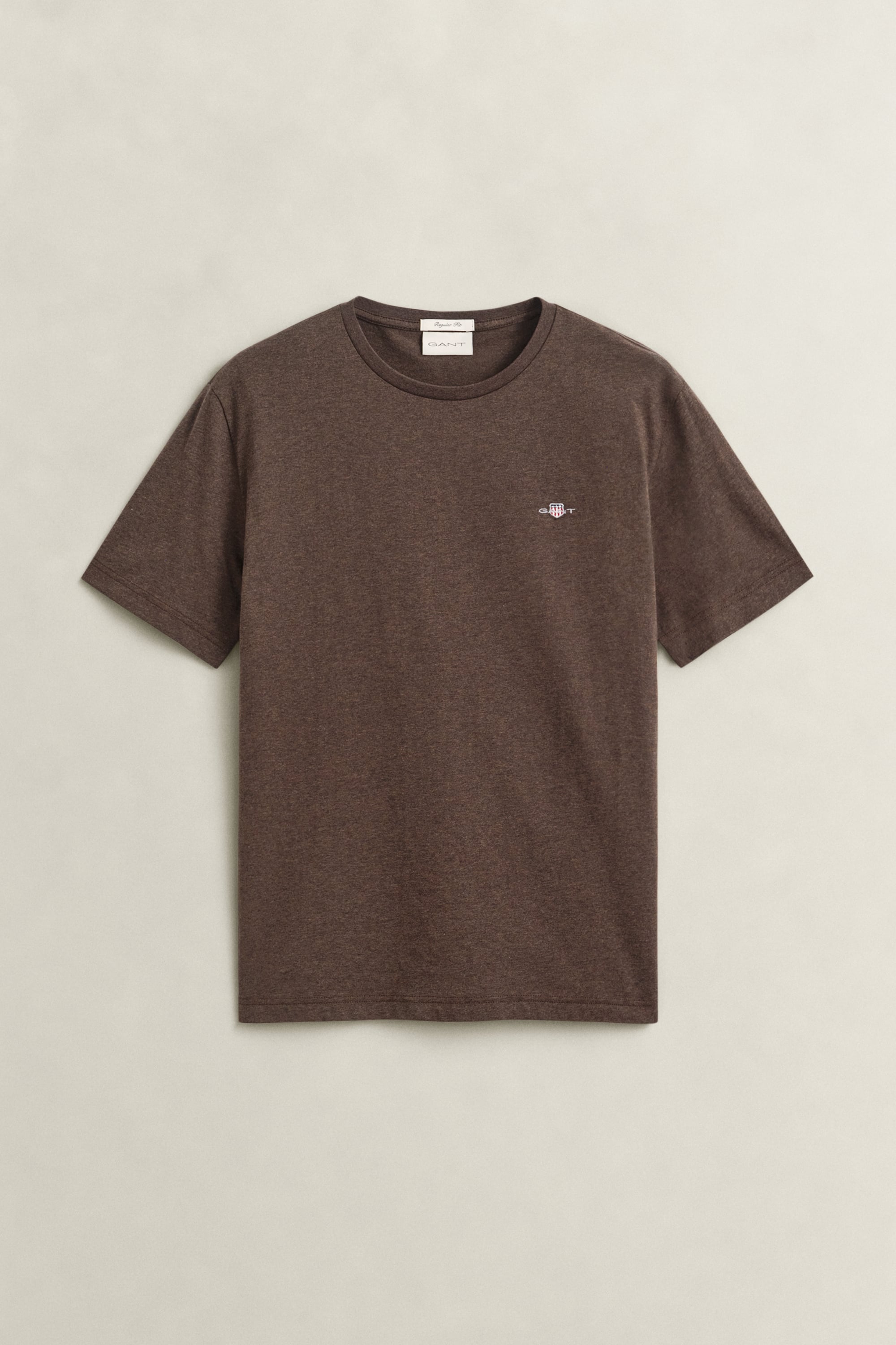 Gant Herren Schwarz Braun Melange Regular Fit Shield T-Shirt (L)