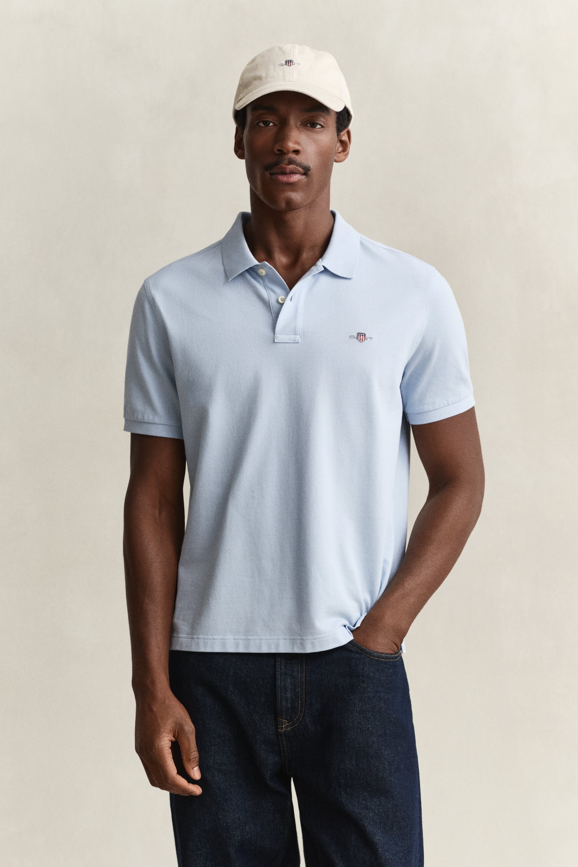 Gant Bleu Polo-Shirt Regular Shield - Bild 4