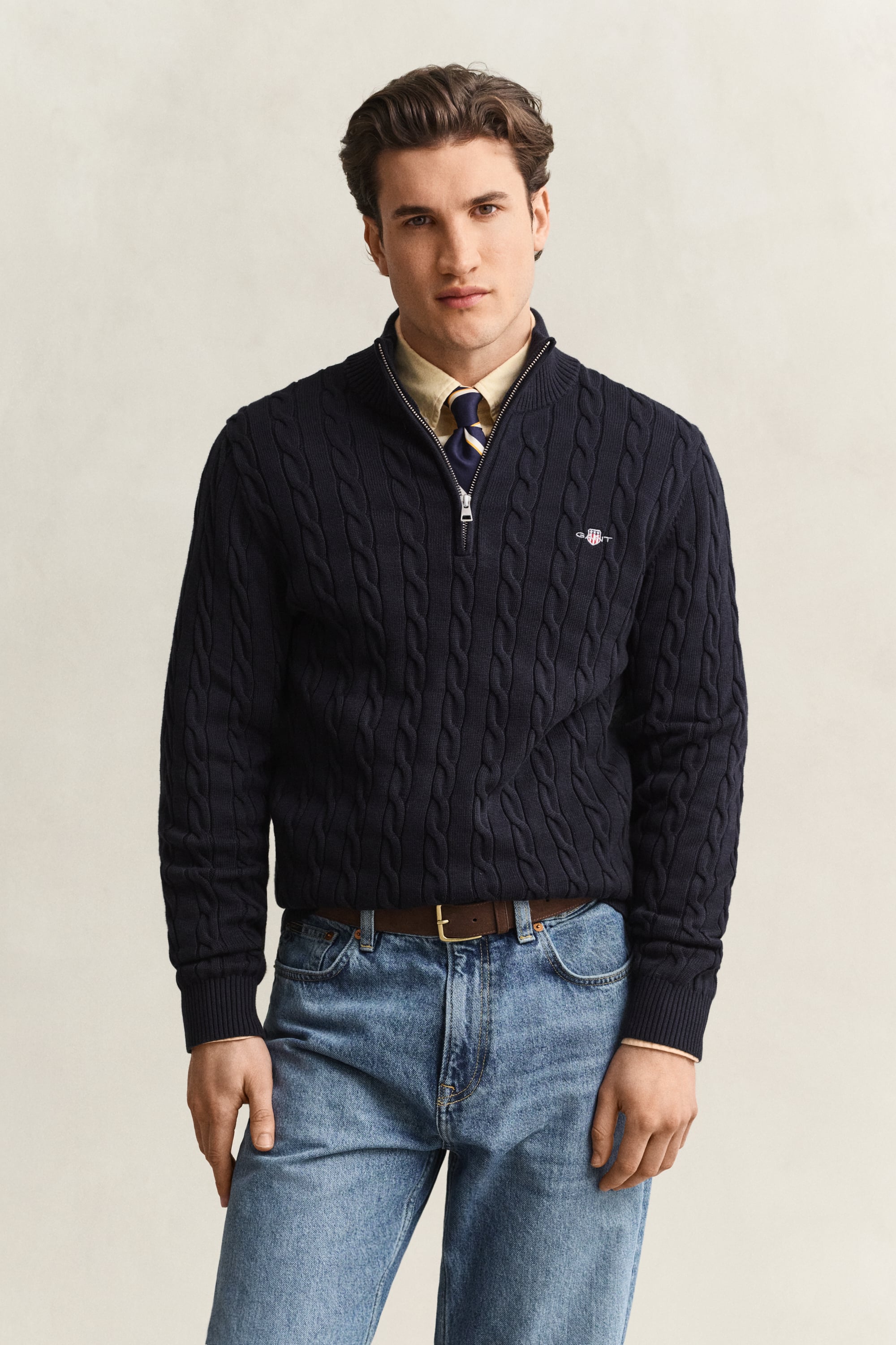 Gant Herren Marine Für 8050603 Blauer Pullover Mit Halbem Reißverschluss (Xl), Lässig, Baumwolle - Bild 8