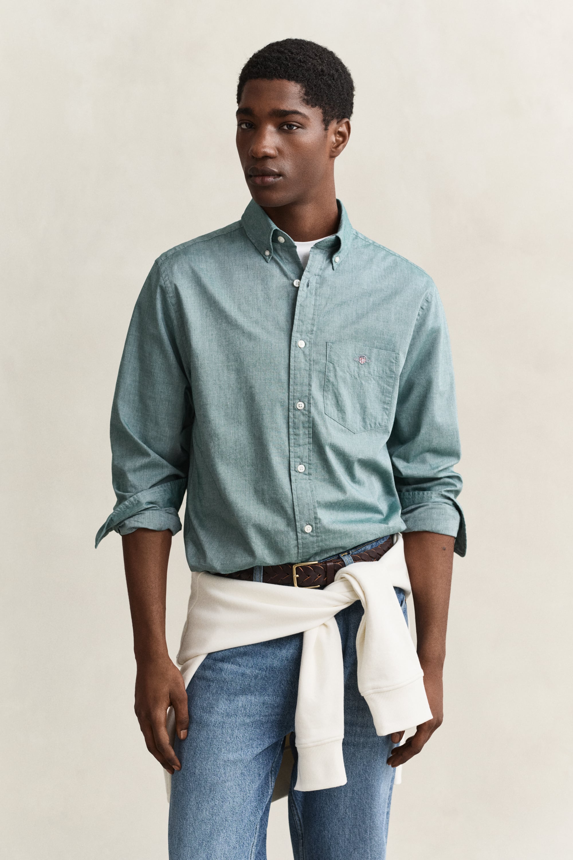 Gant Vert Langarmshirt Classic Poplin - Bild 4