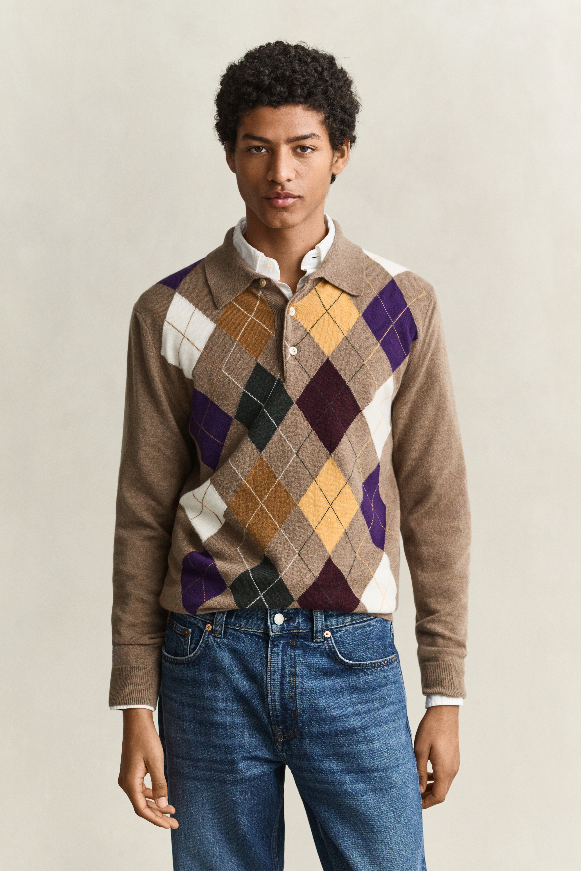 Gant Herren Braun Pullover Aus Wolle, Gr. L - Bild 4