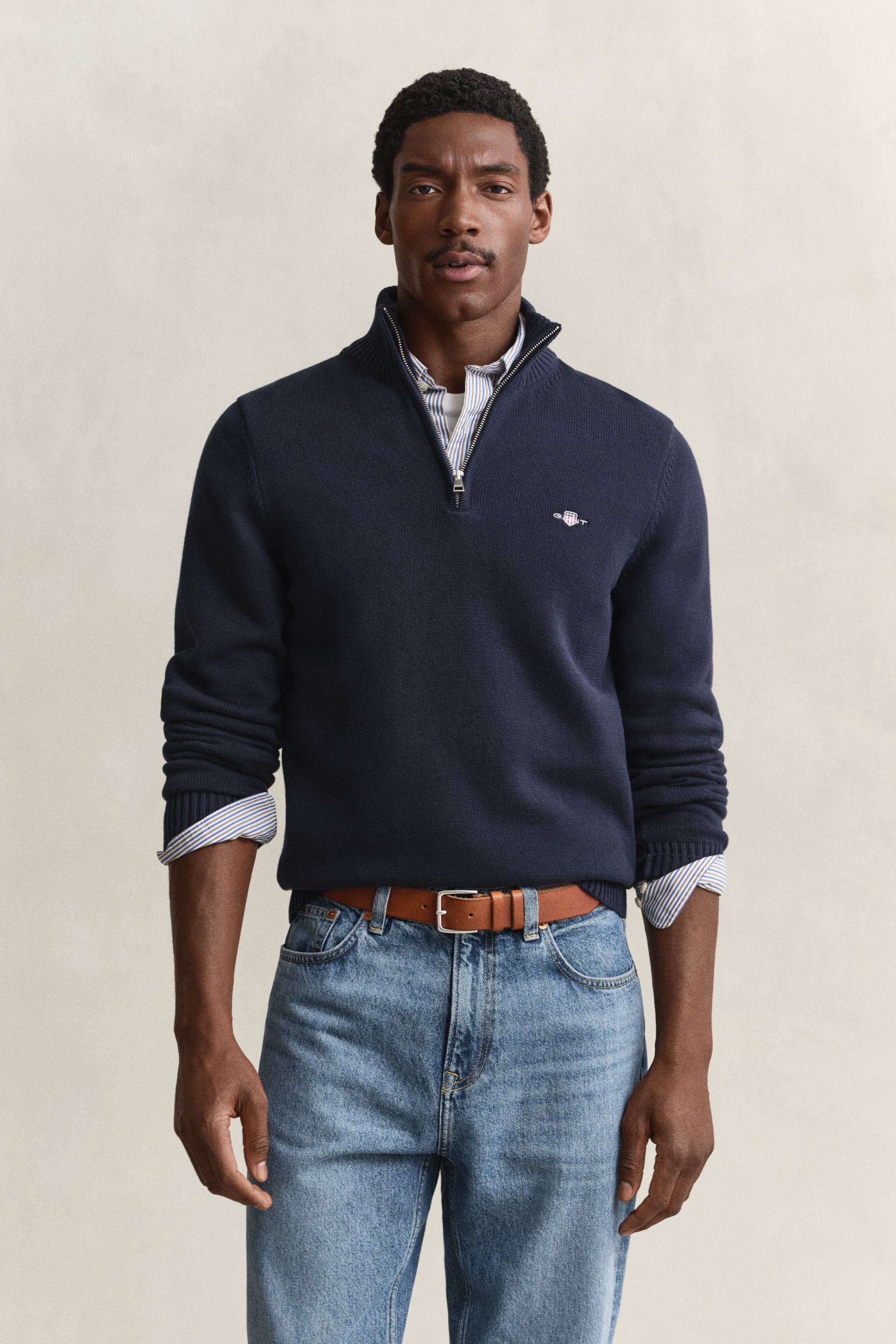 Gant Herren Evening Blau Casual Troyer Aus Baumwolle (S) - Bild 7
