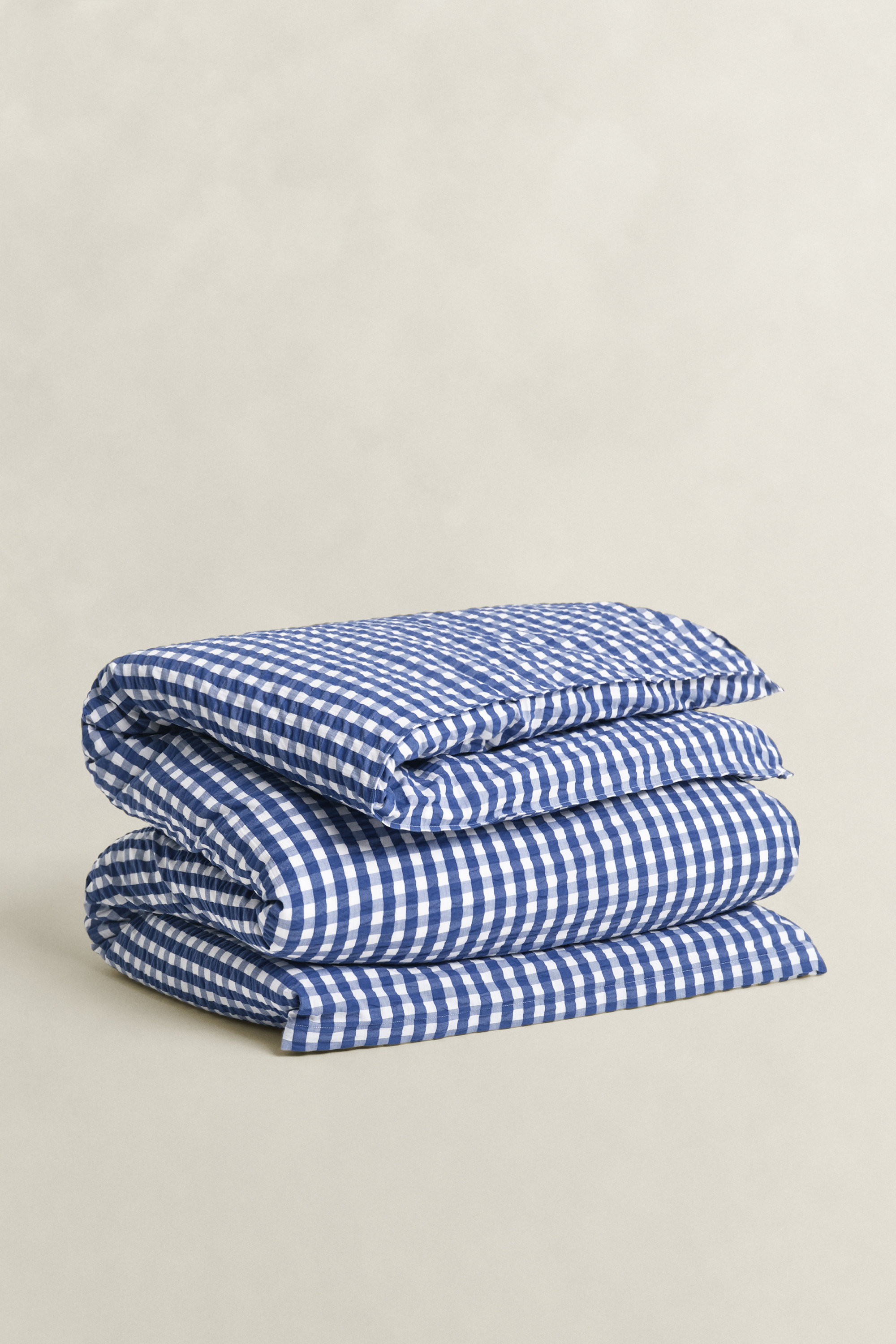 GANT Wohnaccessoires Seersucker Einzelbettbezug mit Karomuster (135x200) VINTAGE Blau