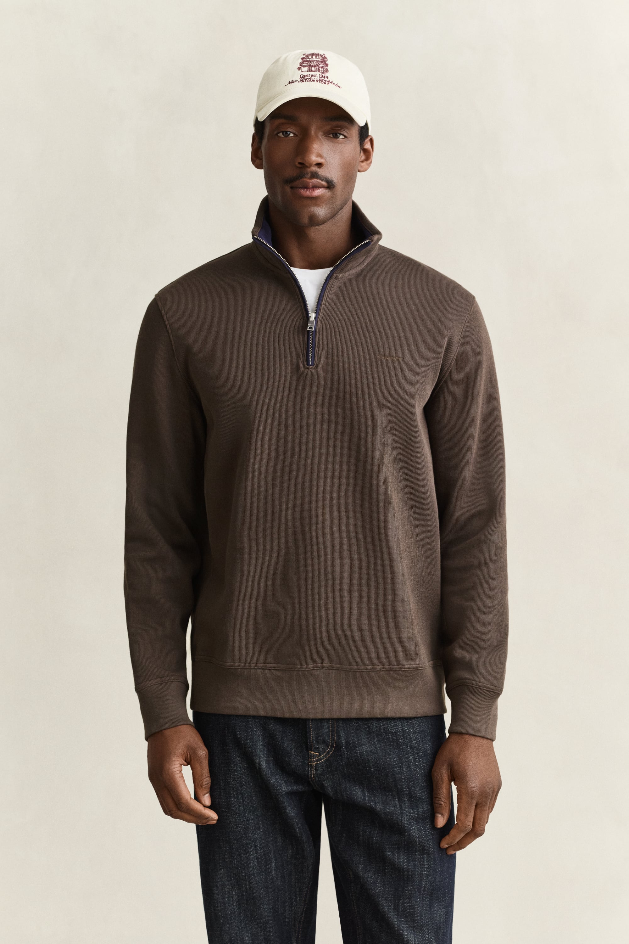 Gant Marron Halb-Zip-Pullover Sacker - Bild 3