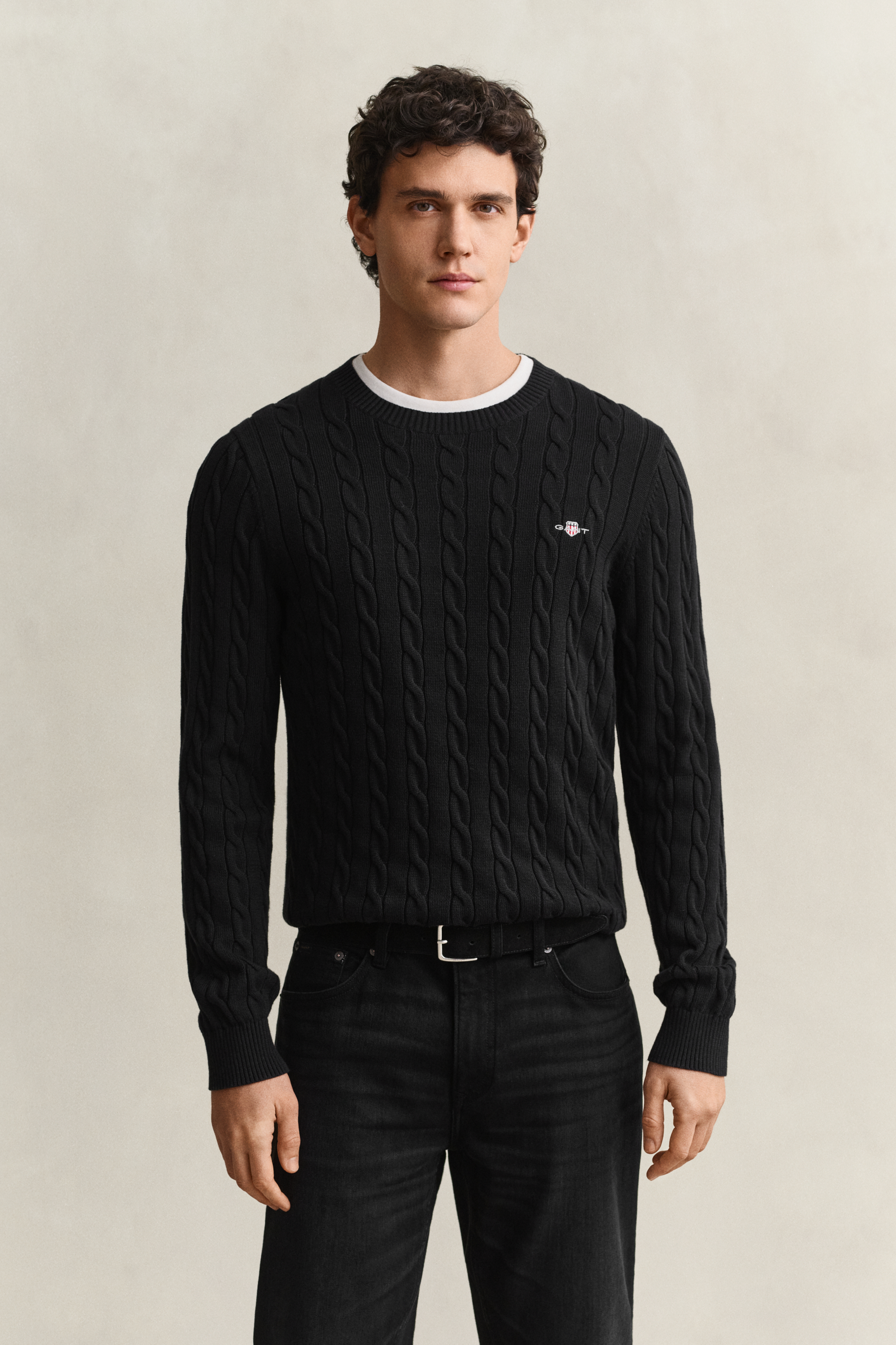 Gant Herren Schwarz Classic Zopfstrickpullover (4Xl) - Bild 4